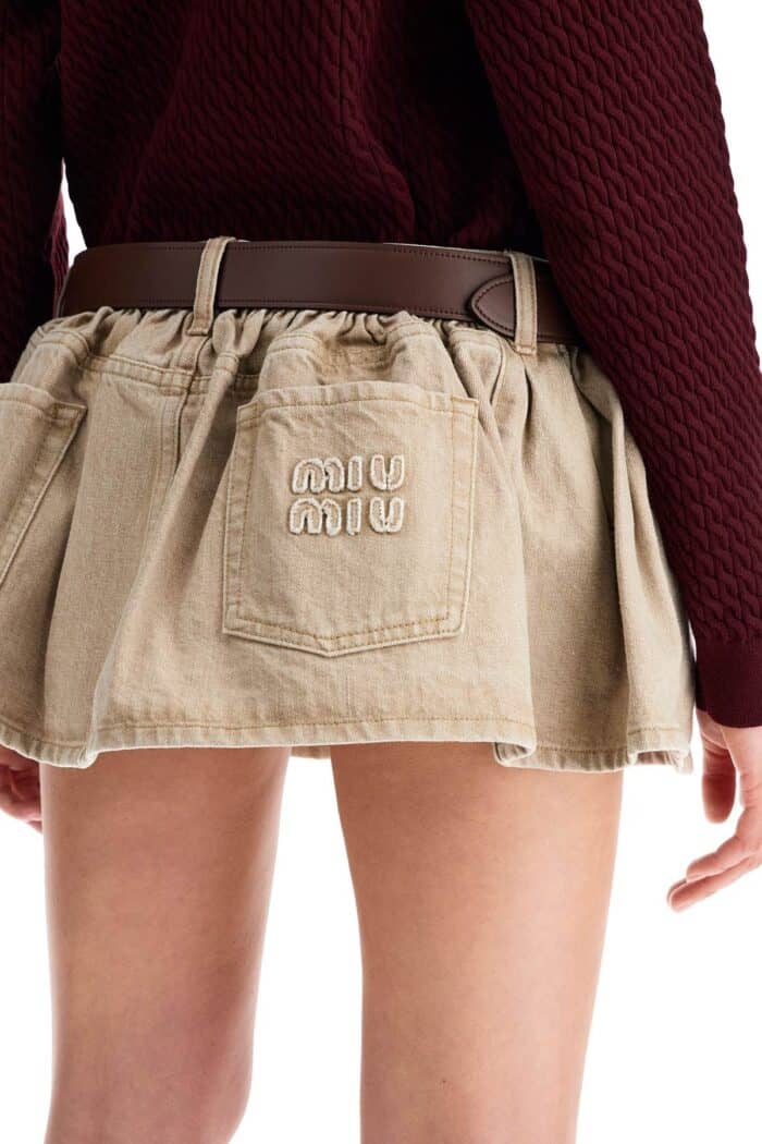 MIU MIU Denim Micro Skirt In Seven