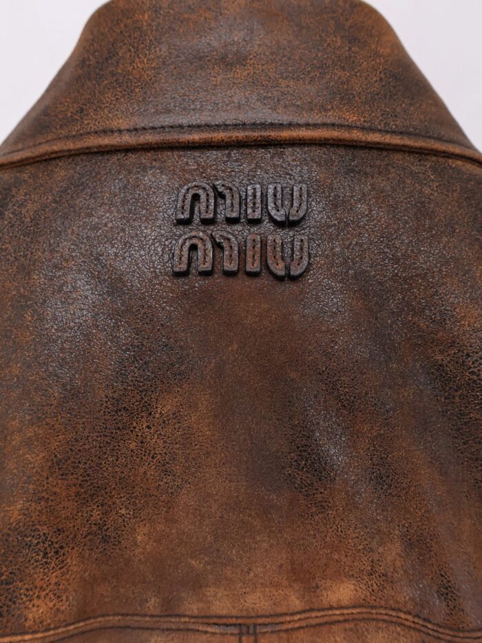 Miu Miu Double-breasted Vintage Effect Suede Jacket
