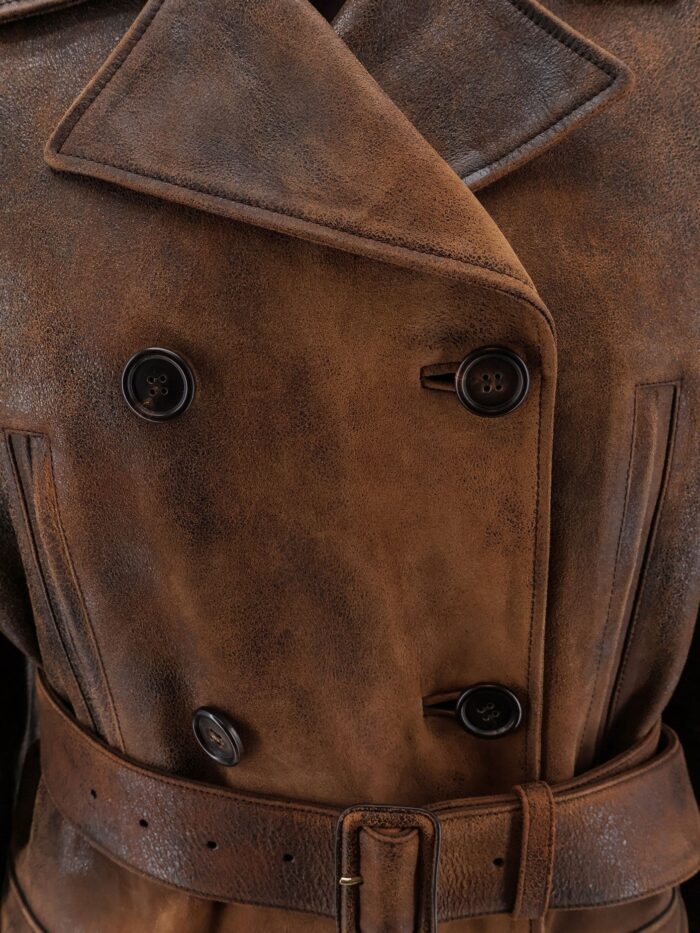 Miu Miu Double-breasted Vintage Effect Suede Jacket