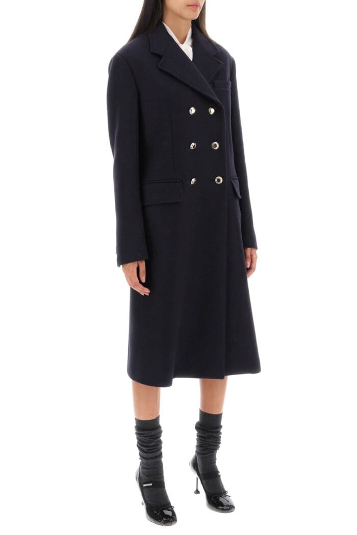 MIU MIU Double-breasted Virgin Wool Coat