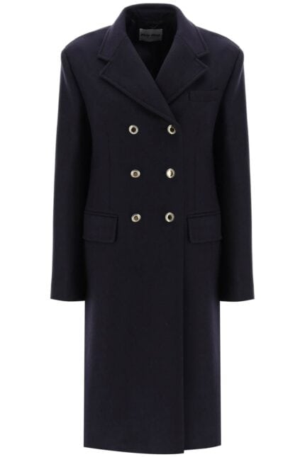 MIU MIU Double-breasted Virgin Wool Coat