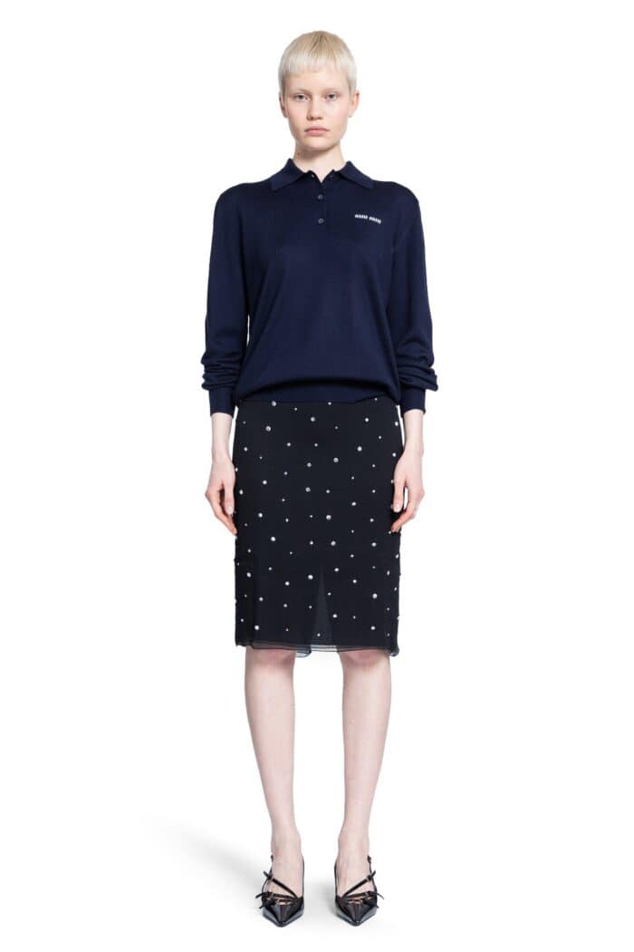 MIU MIU Embroidered Chiffon Skirt