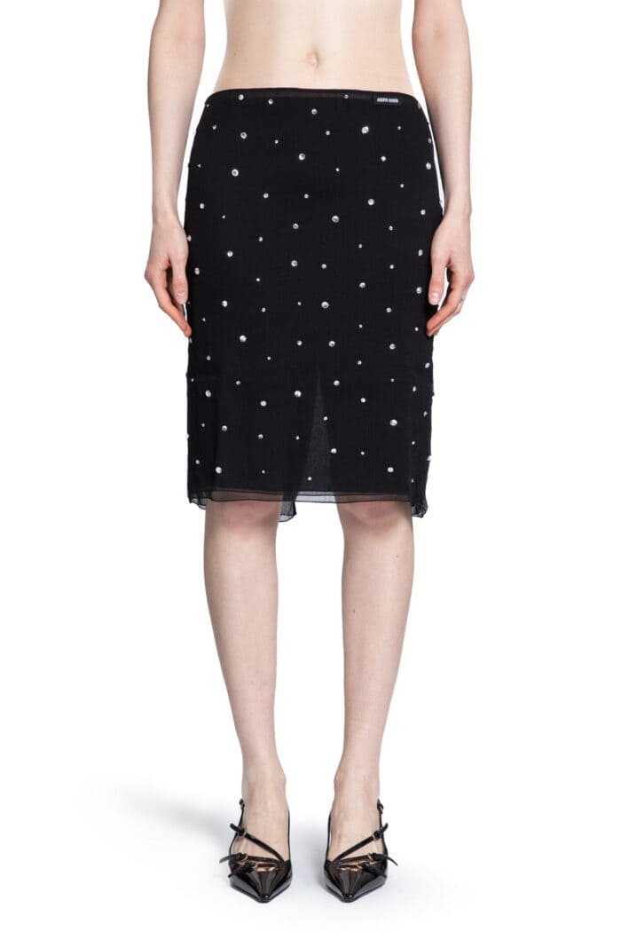 MIU MIU Embroidered Chiffon Skirt