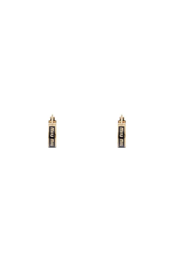 MIU MIU Enameled Metal Hoop Earrings