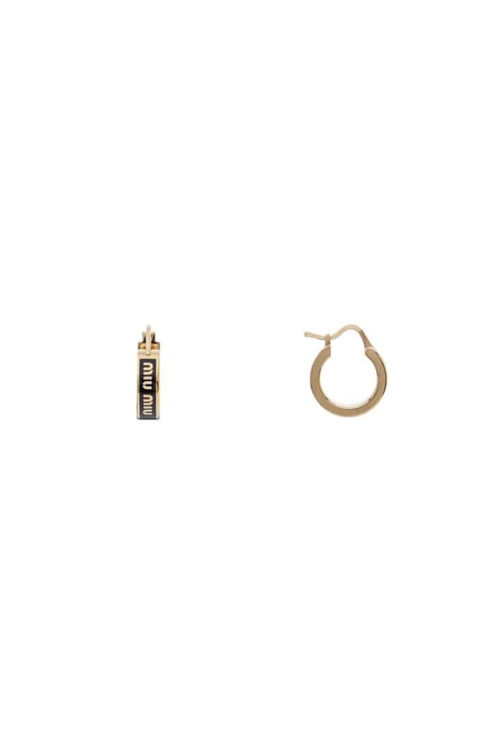 MIU MIU Enameled Metal Hoop Earrings