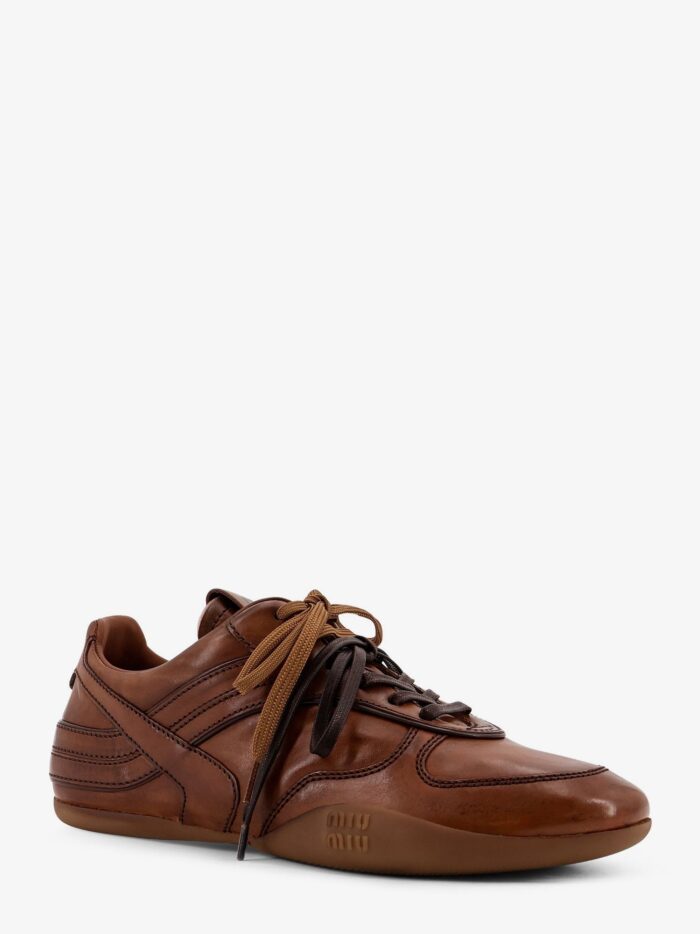 Miu Miu Gymnasium Vintage Leather Low-top Sneakers