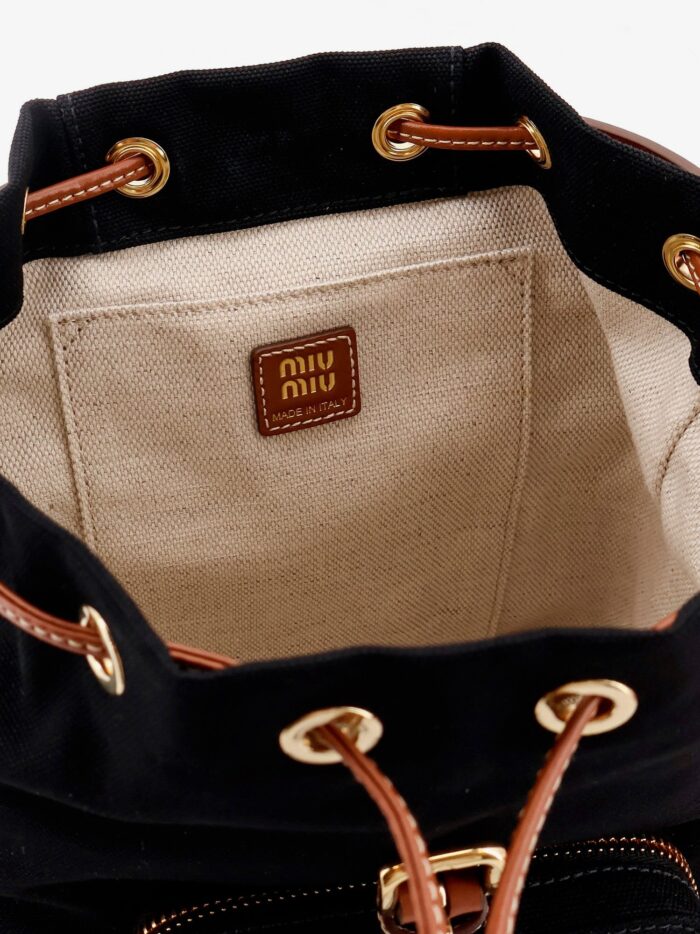 Miu Miu Hemp And Leather Backpack
