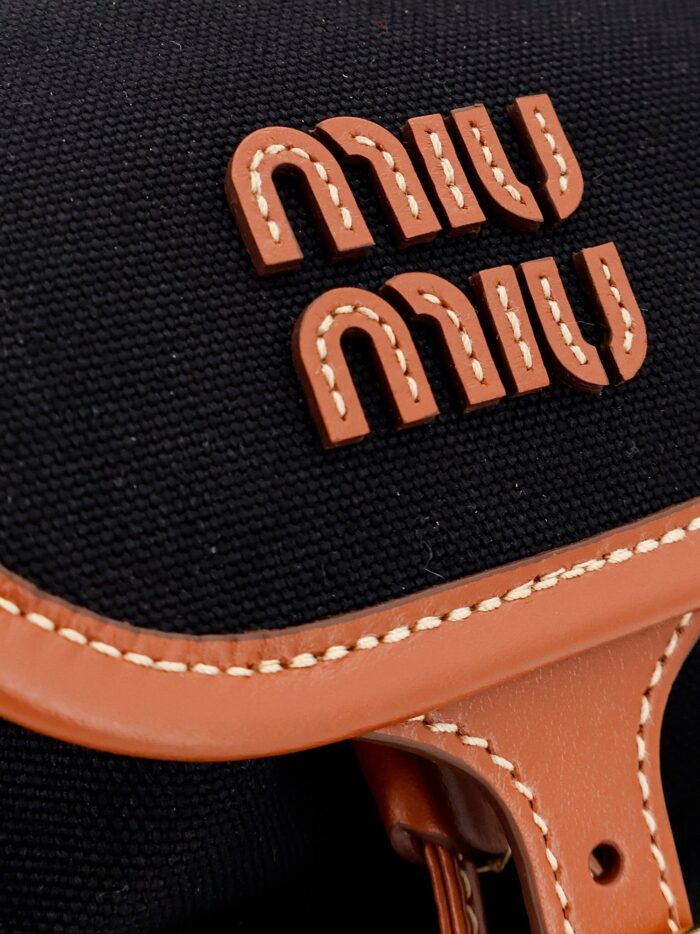 Miu Miu Hemp And Leather Backpack