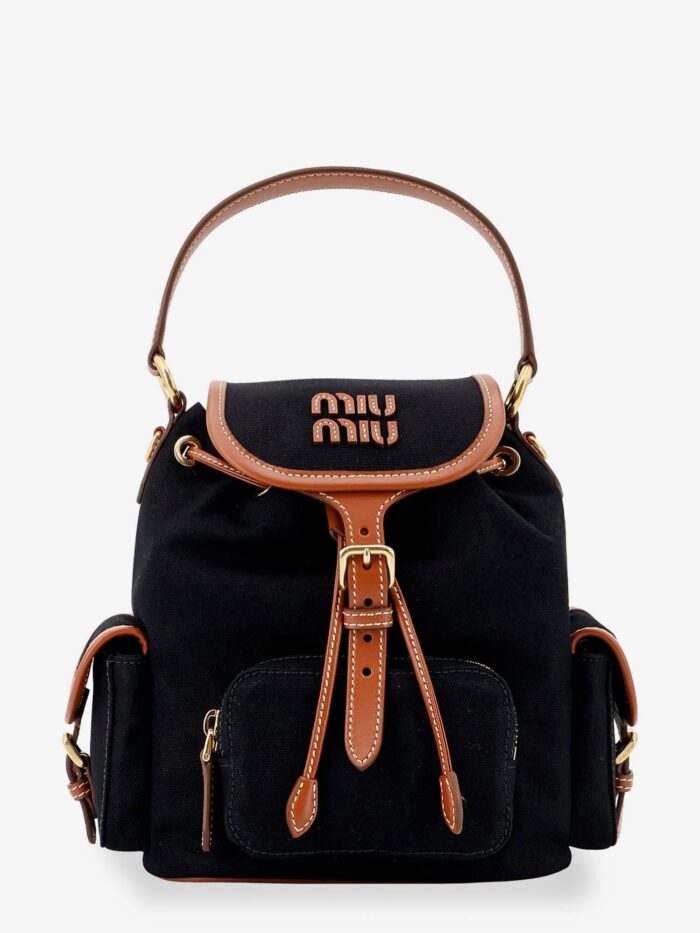 Miu Miu Hemp And Leather Backpack