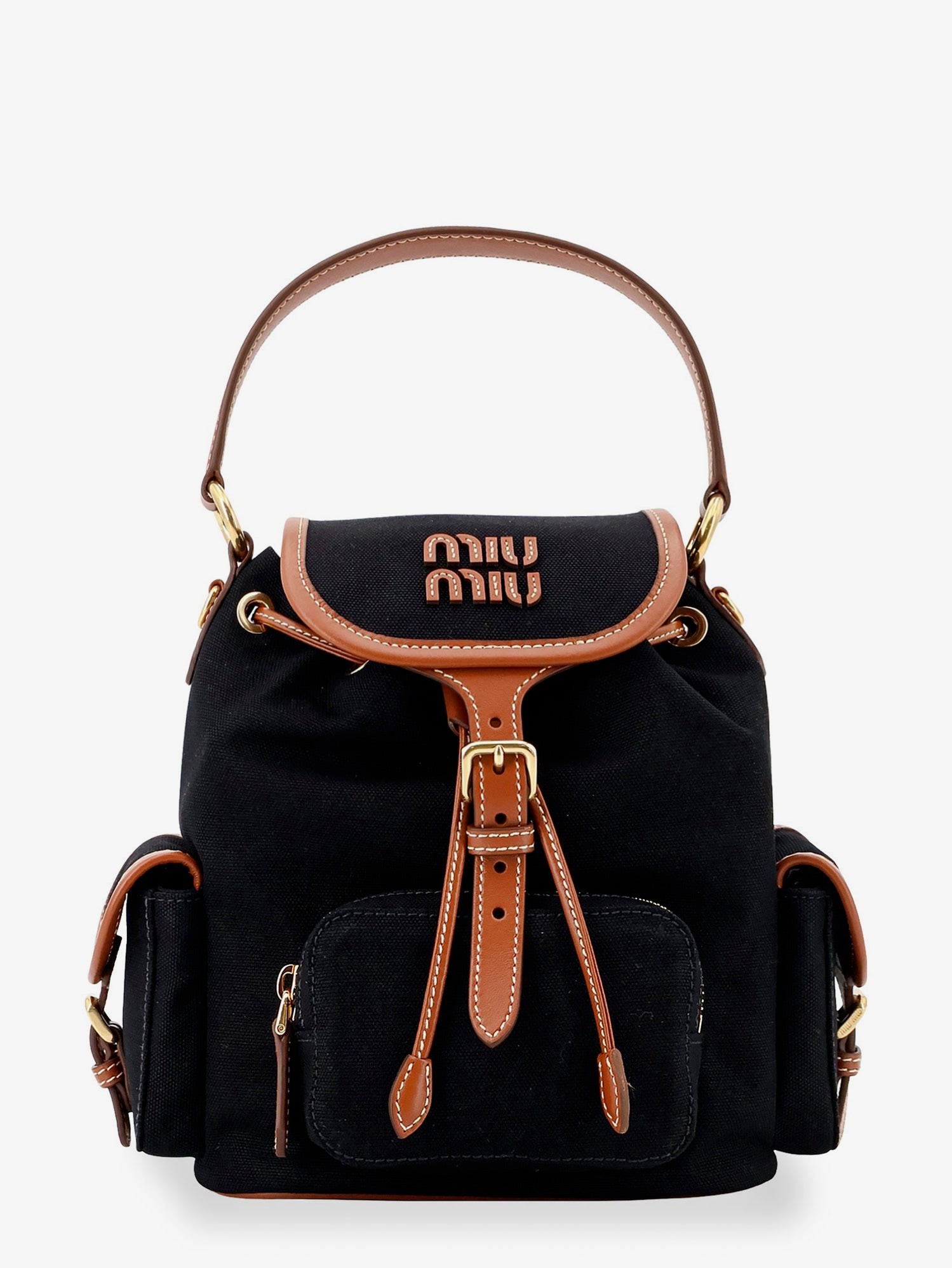 Miu Miu Hemp And Leather Backpack