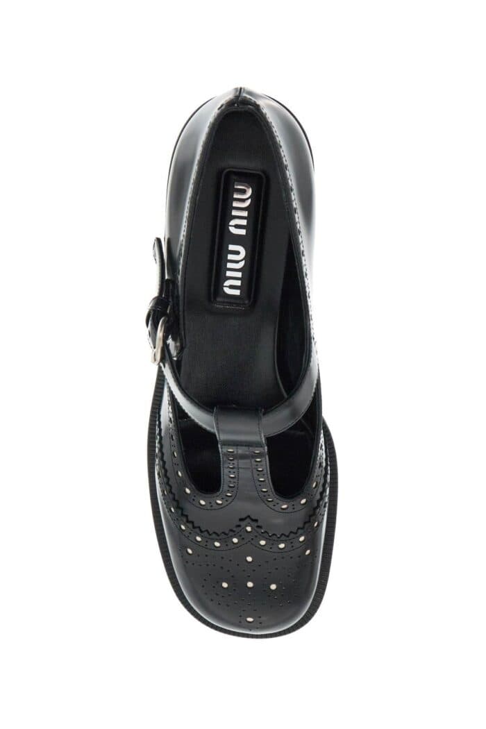 MIU MIU 'high-top Leather Mary Jane Shoes