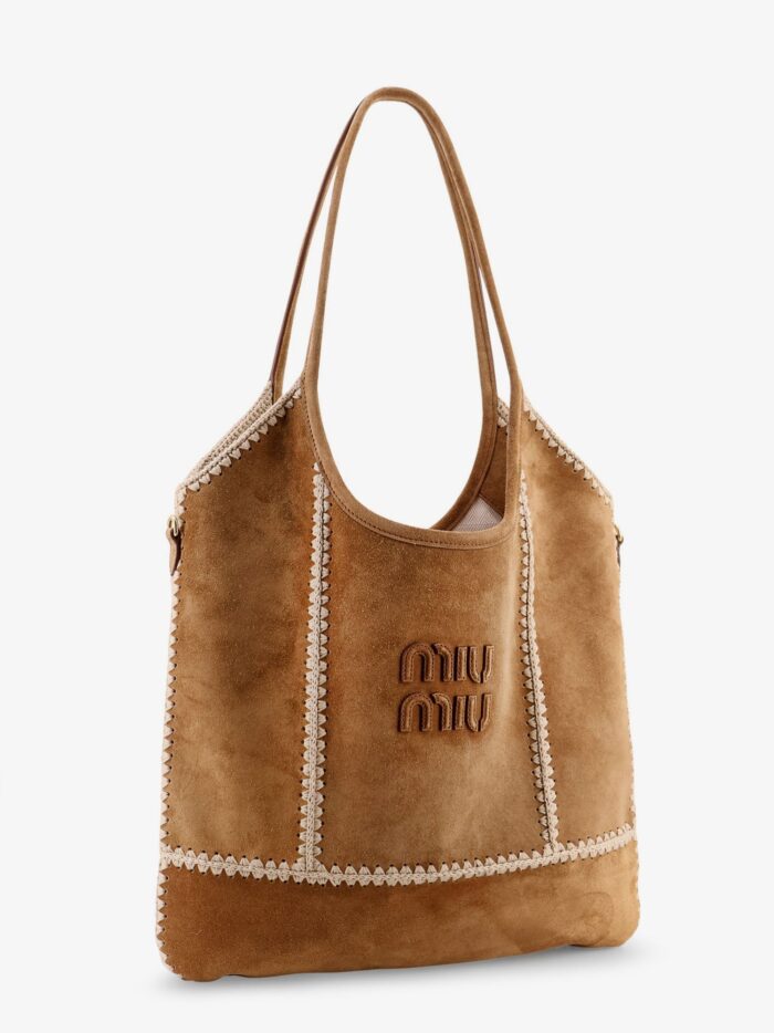 Miu Miu Ivy Suede And Crochet Shoulder Bag