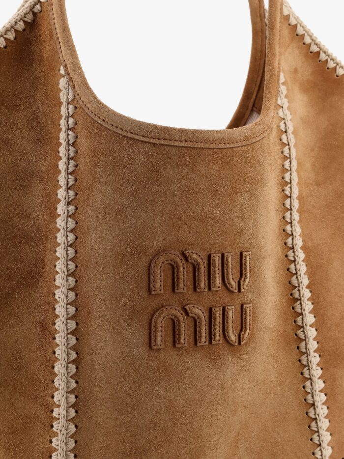 Miu Miu Ivy Suede And Crochet Shoulder Bag