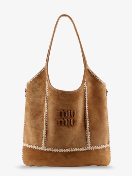 Miu Miu Ivy Suede And Crochet Shoulder Bag