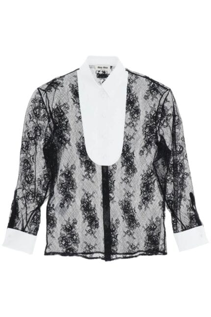 Miu Miu Lace Shirt With Plastron