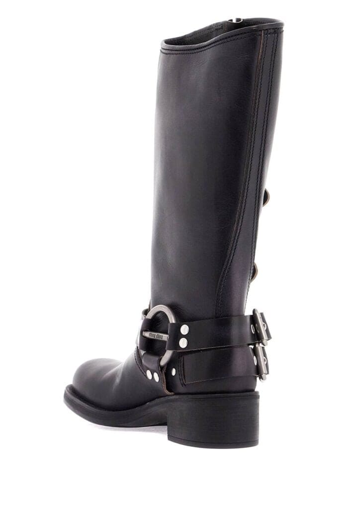 MIU MIU Leather Biker Boots