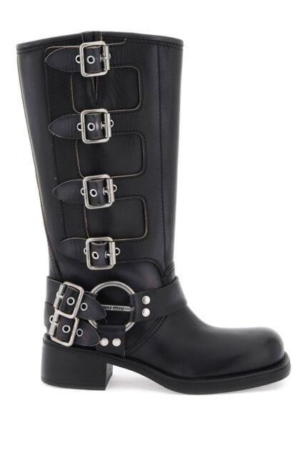 MIU MIU Leather Biker Boots