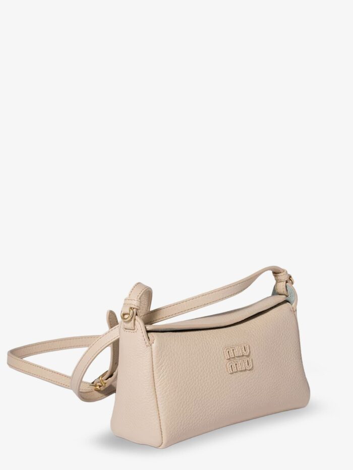 Miu Miu Leather Crossbody Bag With Logo On The Front