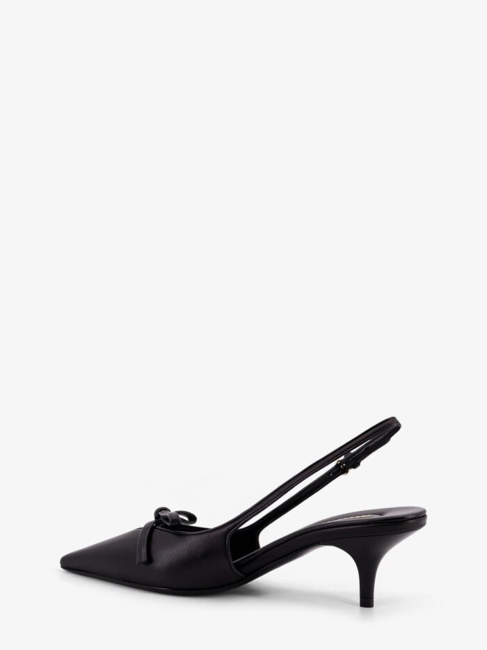 Miu Miu Leather Décolleté With Logo Bow Detail