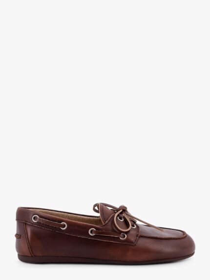 Miu Miu Leather Loafers With Lettering Logo