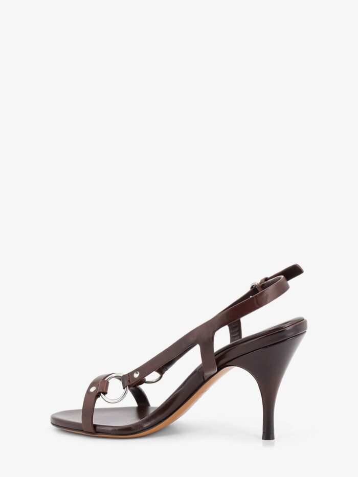 Miu Miu Leather Sandals With Metal Detail