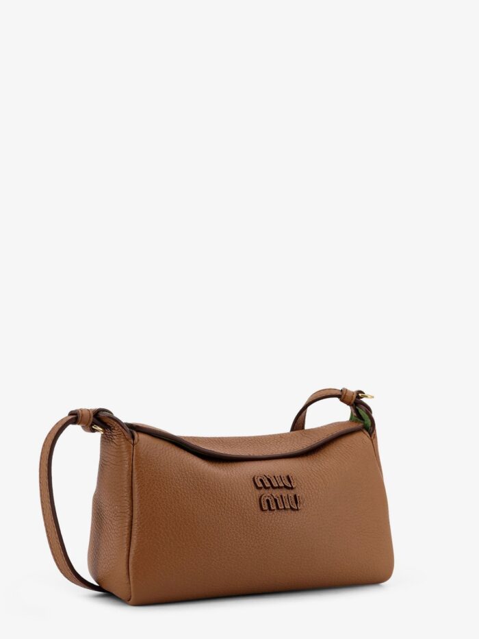 Miu Miu Leather Shoulder Bag With Logo On The Front