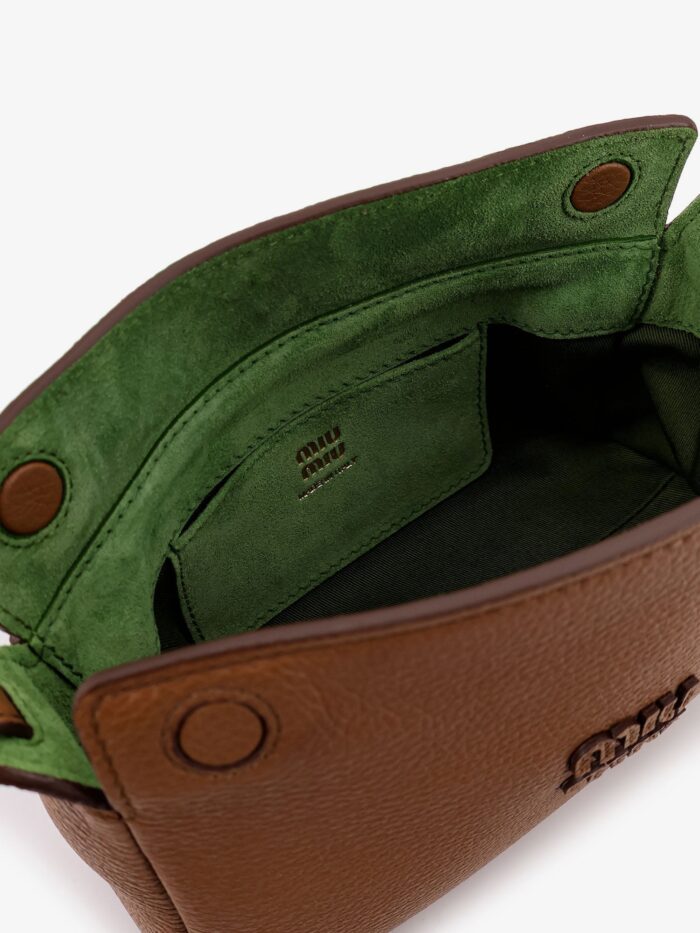 Miu Miu Leather Shoulder Bag With Logo On The Front