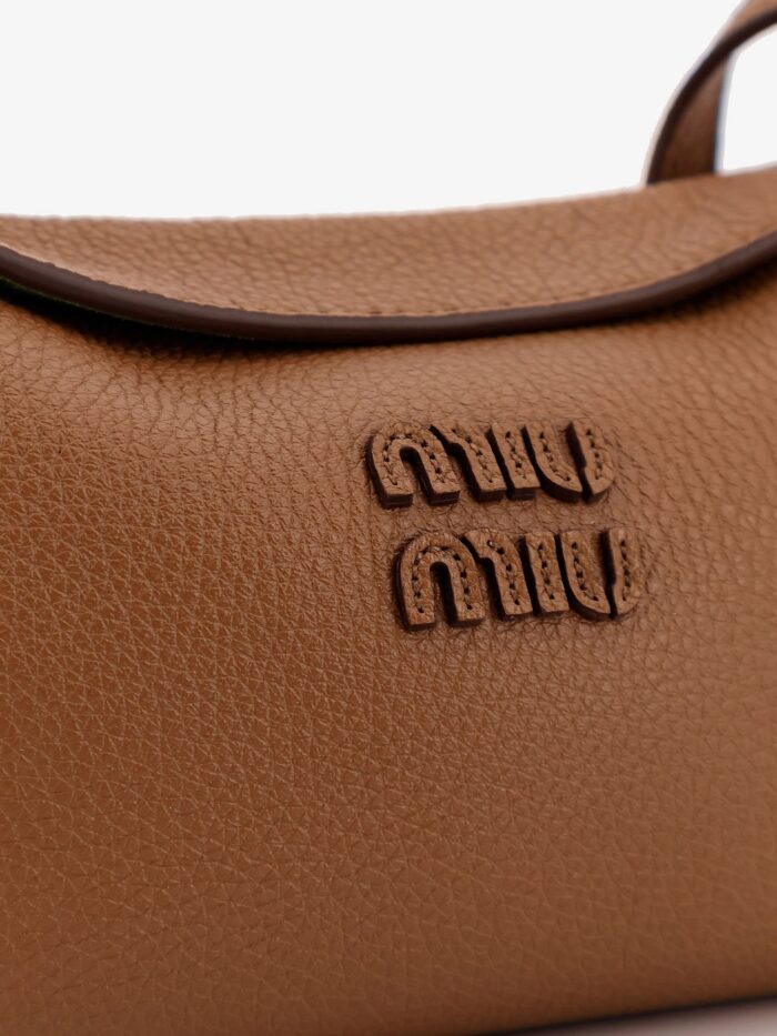 Miu Miu Leather Shoulder Bag With Logo On The Front