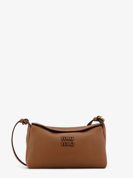 Miu Miu Leather Shoulder Bag With Logo On The Front