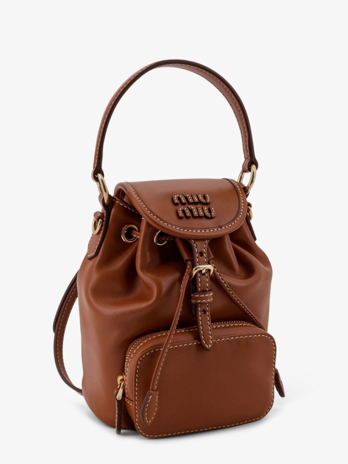Miu Miu Leather With Front Lettering Logo Crossbody Bag
