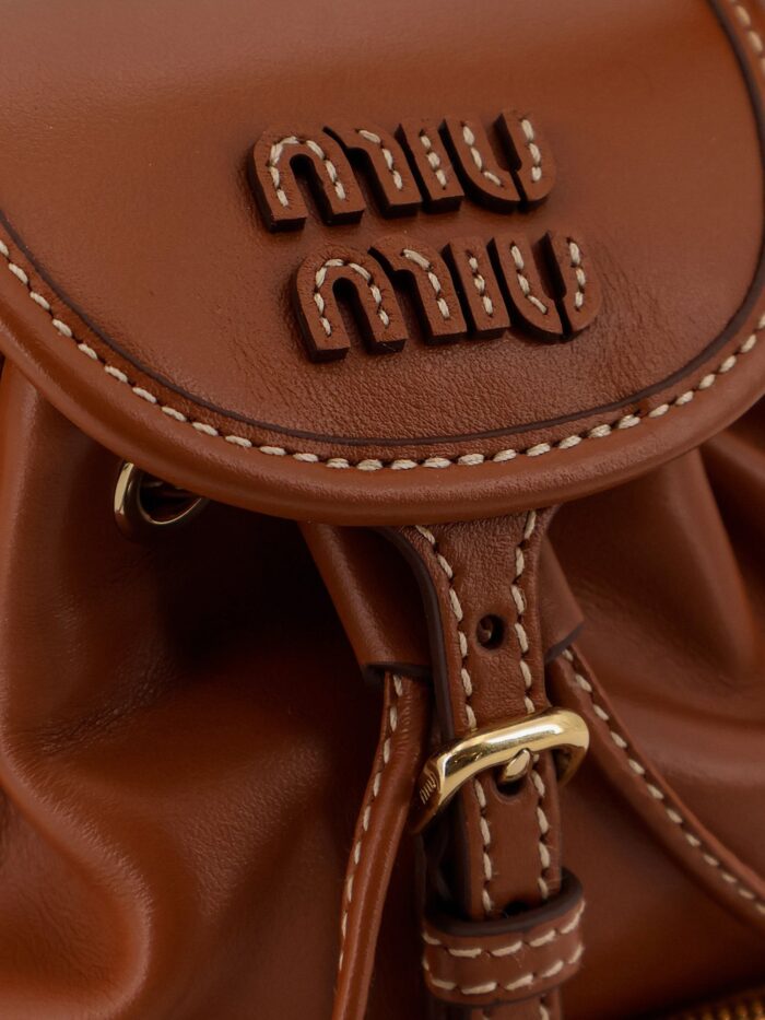 Miu Miu Leather With Front Lettering Logo Crossbody Bag