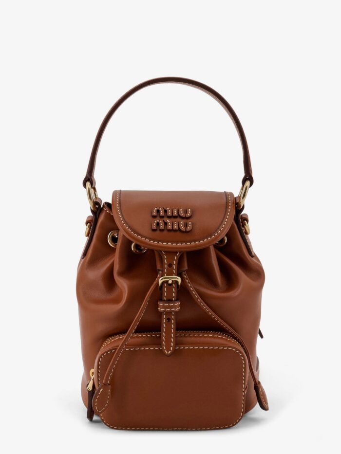 Miu Miu Leather With Front Lettering Logo Crossbody Bag