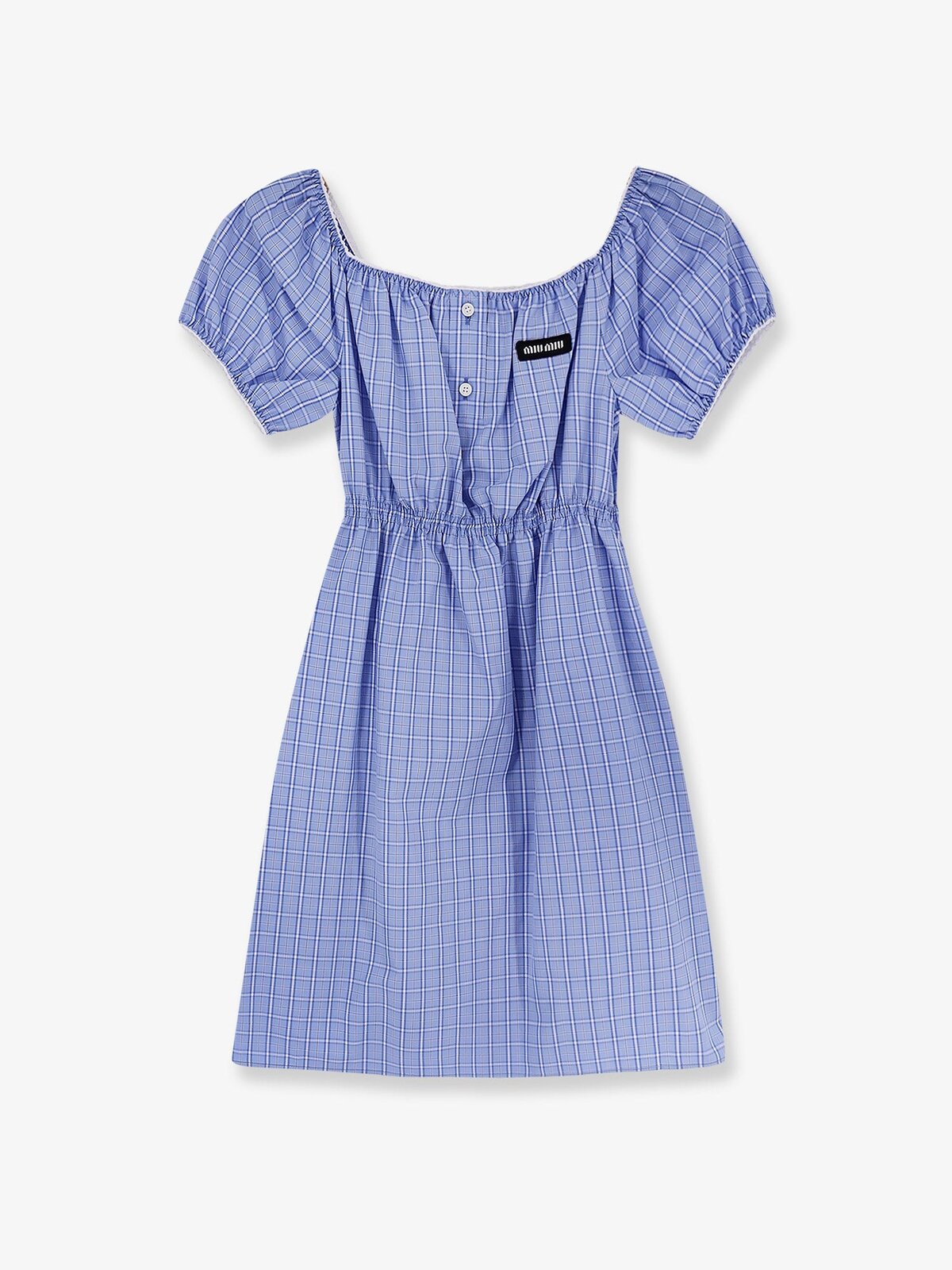 Miu Miu Madras Cotton Mini Dress