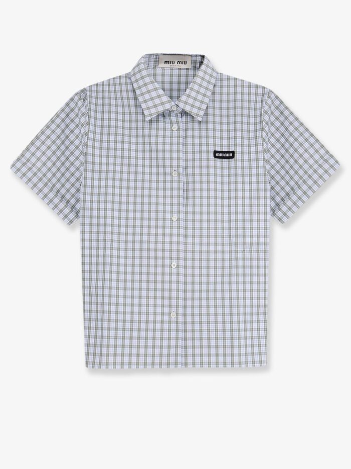 miu miu madras cotton shirt Miu Miu Madras Cotton Shirt