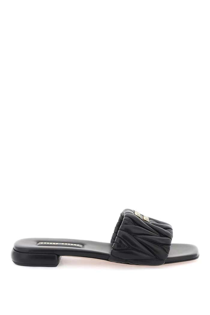 MIU MIU Matelass Nappa Leather Slides