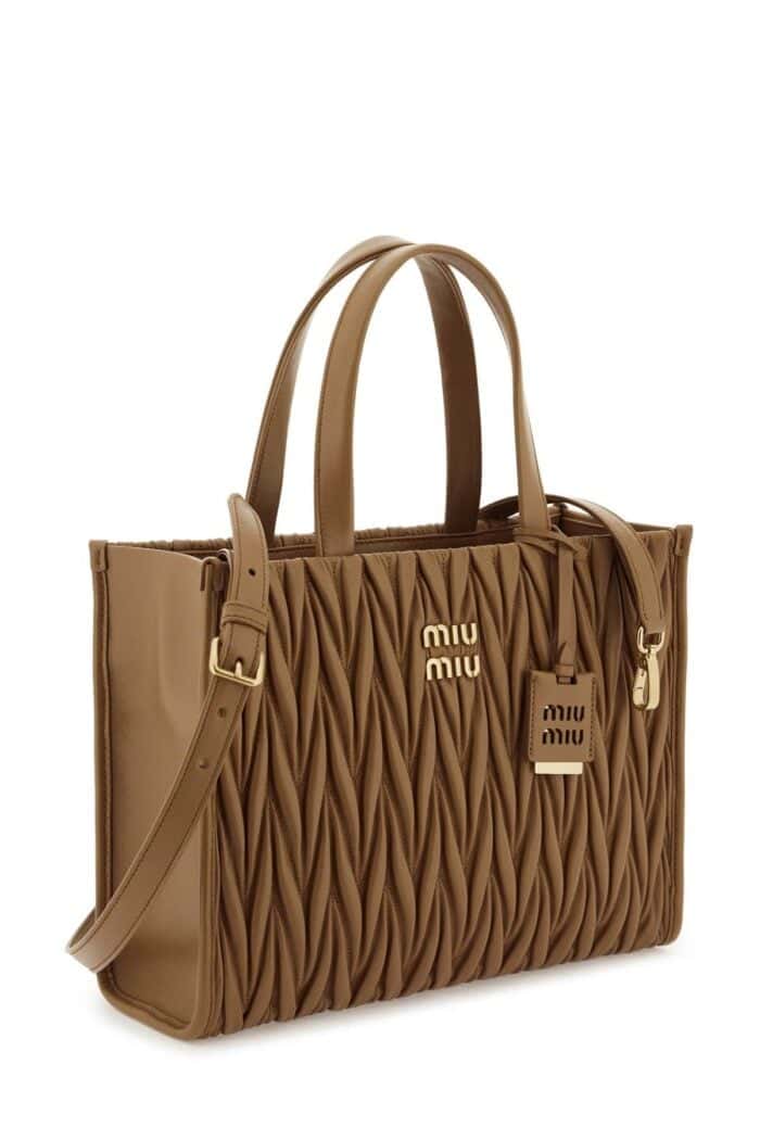 MIU MIU Matelass Nappa Leather Tote Bag