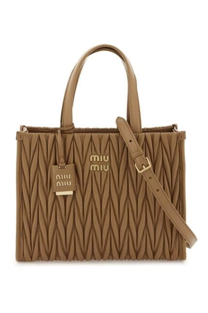 MIU MIU Matelass Nappa Leather Tote Bag