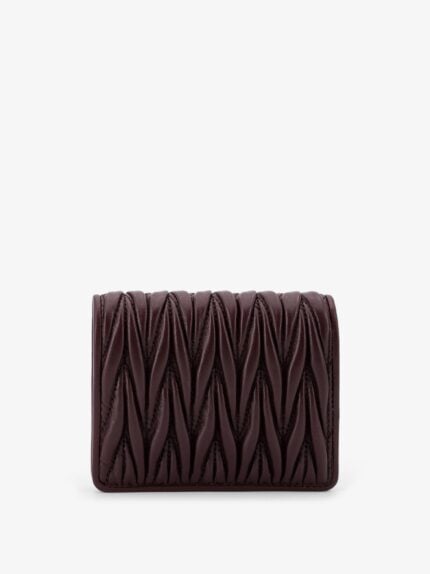 Miu Miu Matelassé Leather Wallet With Metal Logo