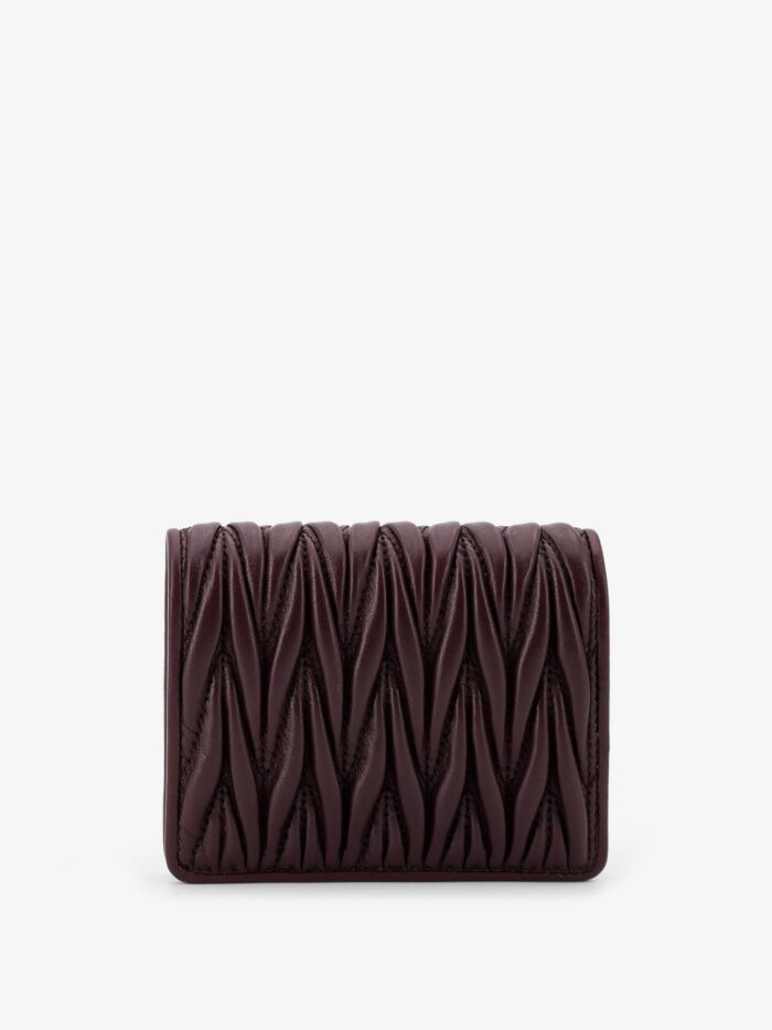 Miu Miu Matelassé Leather Wallet With Metal Logo
