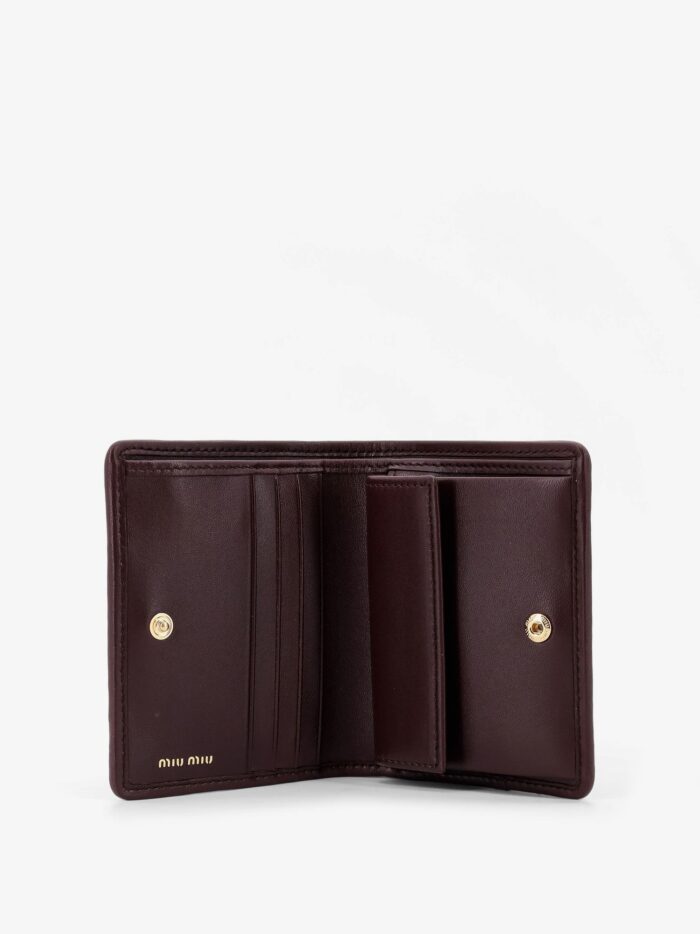 Miu Miu Matelassé Leather Wallet With Metal Logo