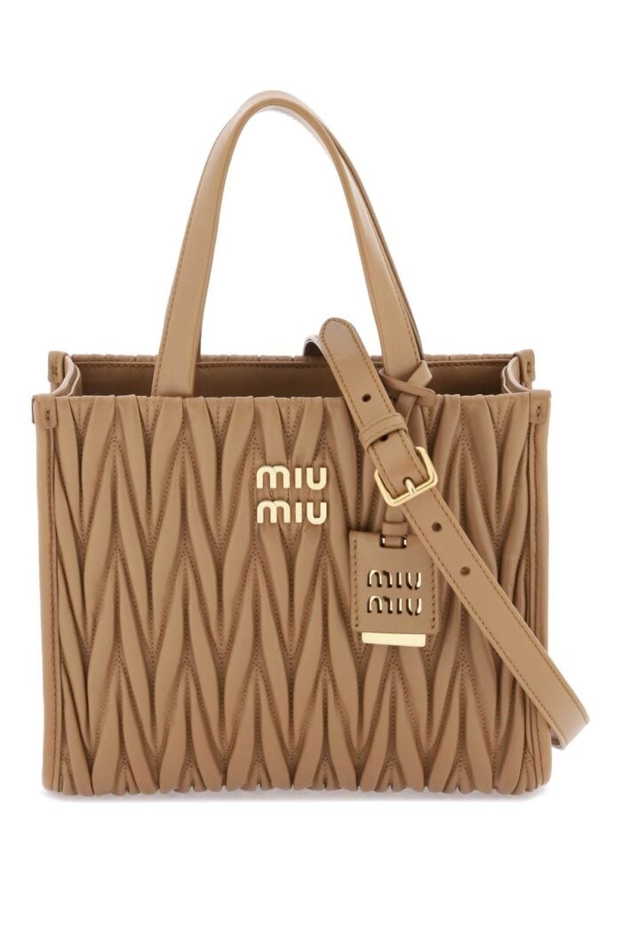 MIU MIU Matelasse Nappa Leather Tote Bag