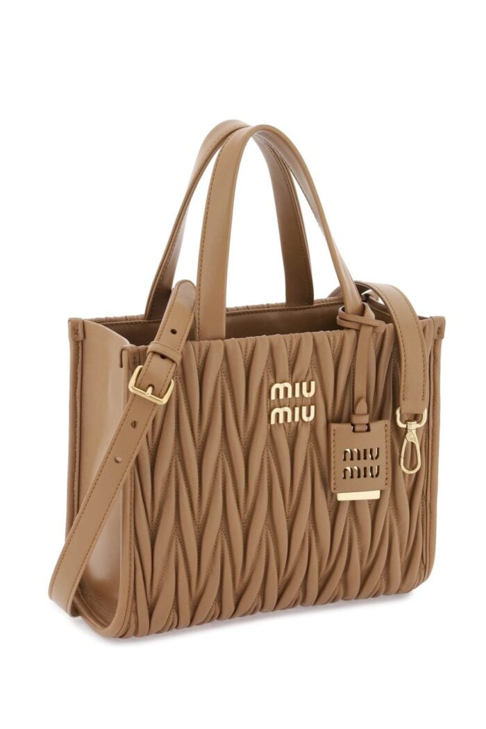 MIU MIU Matelasse Nappa Leather Tote Bag