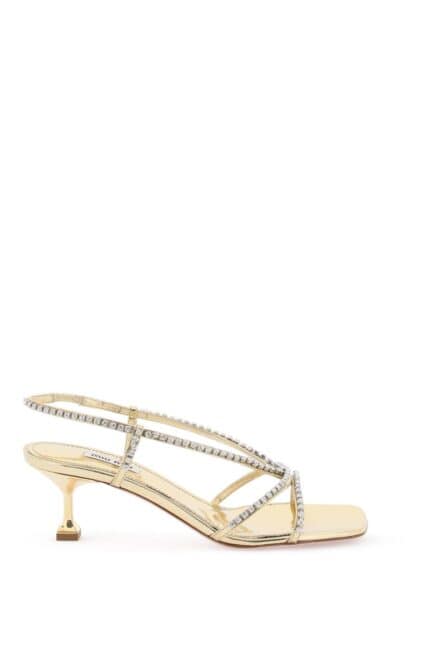 Miu Miu Metal Tech Sandals With Crystals