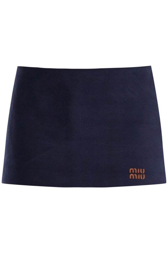 MIU MIU Mini Skirt In Sweatshirt Fabric