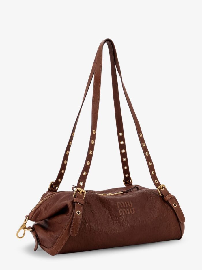 Miu Miu Nappa Leather Bag With Embossed Logo Lettering