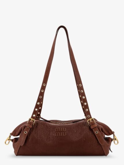 Miu Miu Nappa Leather Bag With Embossed Logo Lettering