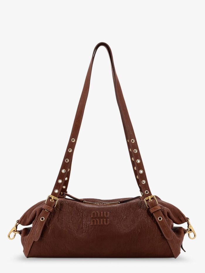 Miu Miu Nappa Leather Bag With Embossed Logo Lettering