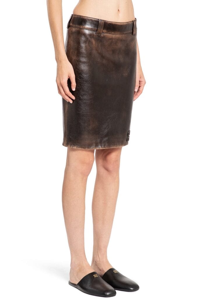 MIU MIU Nappa Leather Skirt