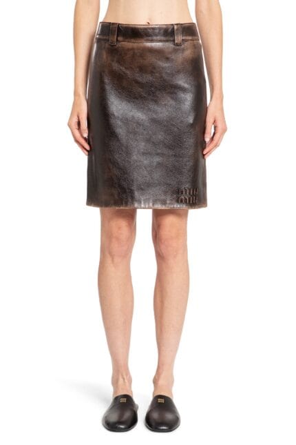 MIU MIU Nappa Leather Skirt