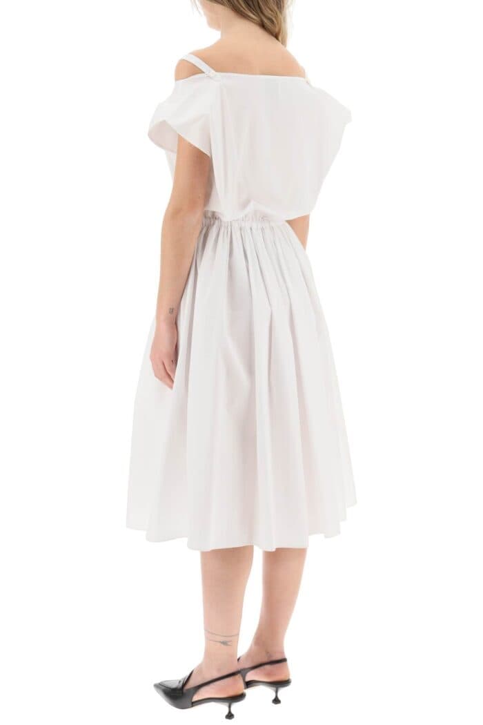 Miu Miu Off-the-shoulder Poplin Shirt Dress